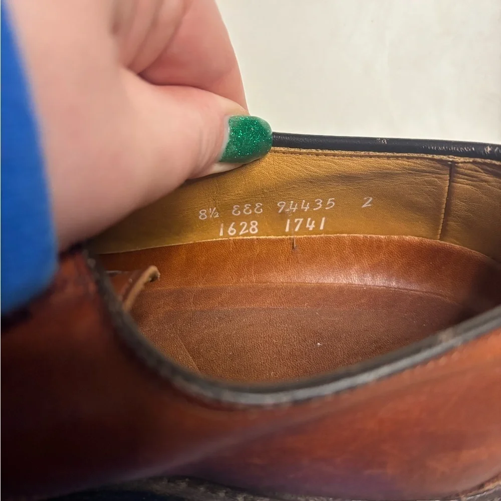 Allen Edmonds Mens Brown Leather Split Toe Oxford Dress Shoes Size 8.5